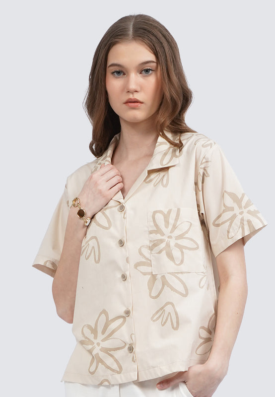 Short Sleeve Printed Blouse