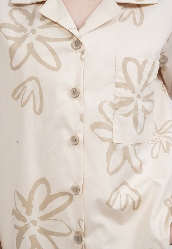 Short Sleeve Printed Blouse