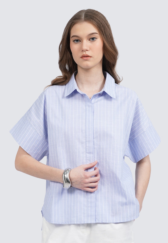 Short Sleeve Stripes Shirt