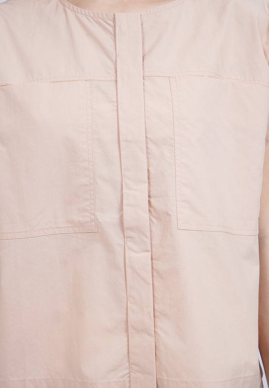 Round Neck Short Sleeve Blouse