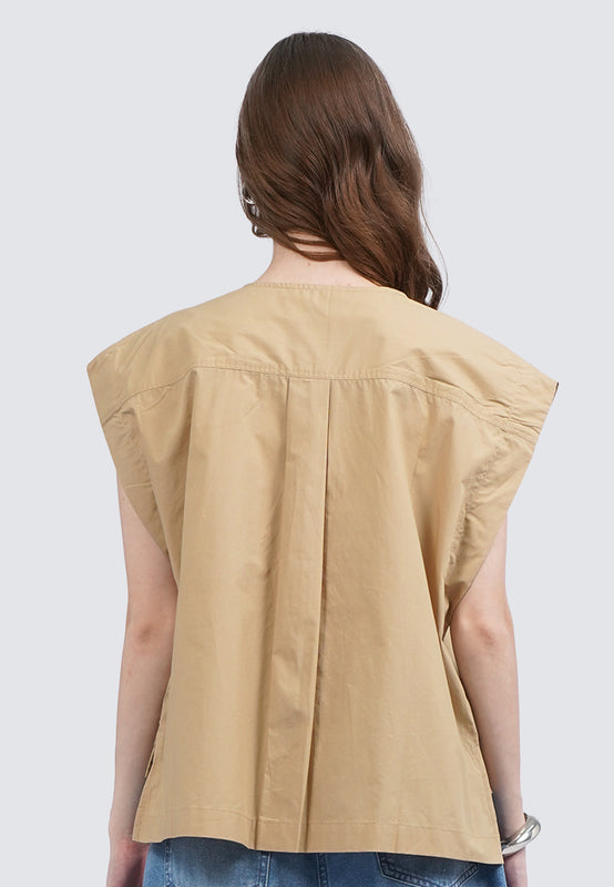 Round Neck Short Sleeve Blouse