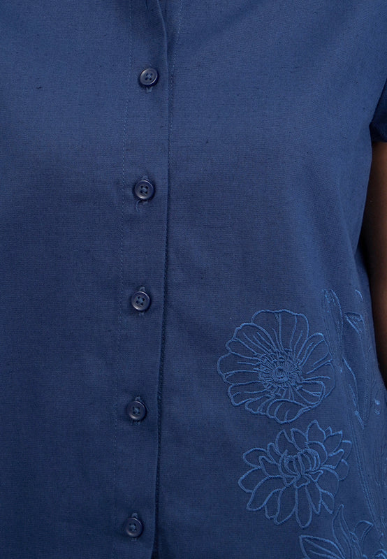 Short Sleeve Embroidered Blouse