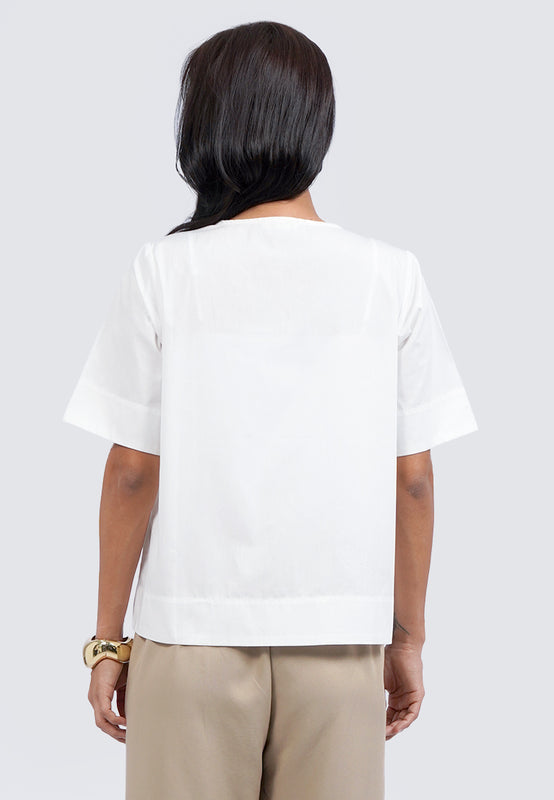Tied Front Short Sleeve Blouse