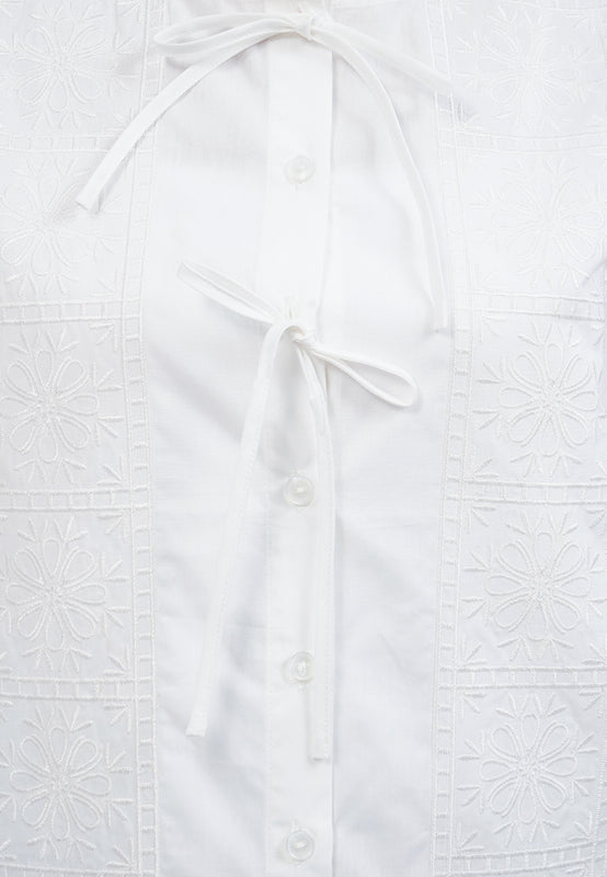 Tied Front Short Sleeve Blouse