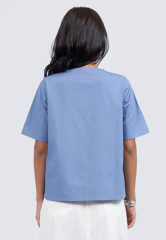 Tied Front Short Sleeve Blouse