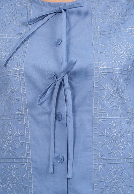 Tied Front Short Sleeve Blouse