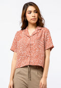 Printed Blouse with Notched Collar