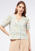 Printed Puff Sleeve Blouse