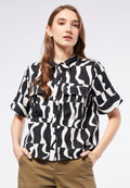Printed Short Sleeve Blouse