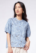 Printed Puff Sleeve Blouse
