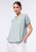 V-Neck Short Sleeve Blouse