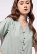 V-Neck Short Sleeve Blouse
