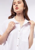 Boxy Fit Blouse with Patch Pocket
