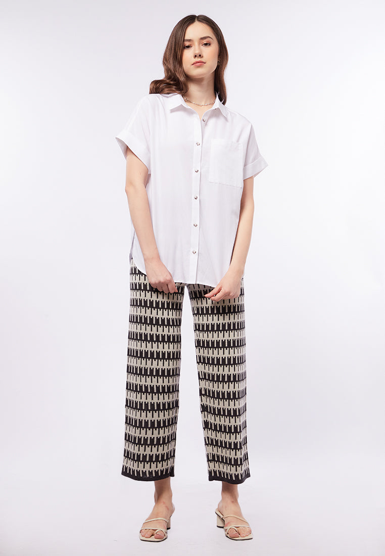 Boxy Fit Blouse with Patch Pocket