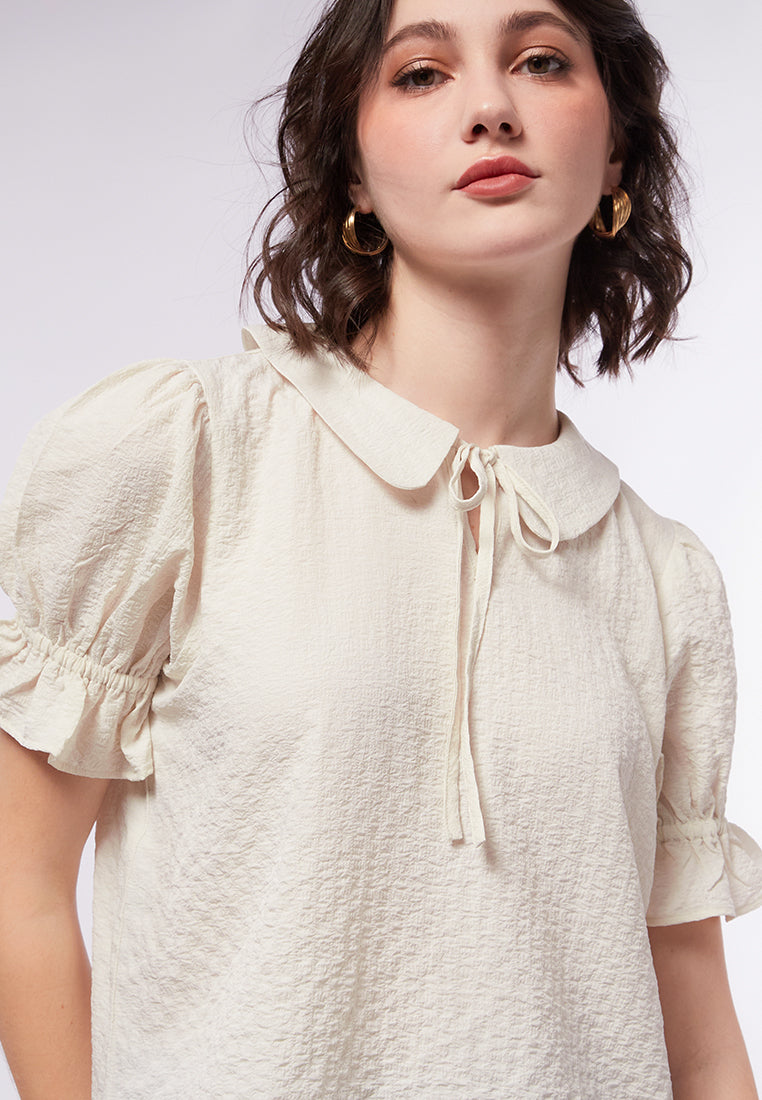 Peterpan Collar Short Sleeve Blouse