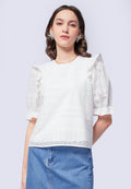 Puff Sleeve Blouse with Ruffles