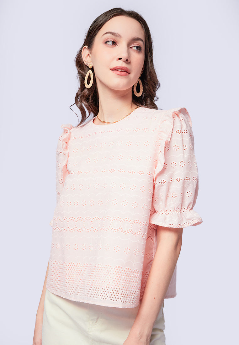 Puff Sleeve Blouse with Ruffles