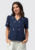 Embroidered Short Sleeve Top