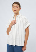 Short Sleeve Striped Blouse