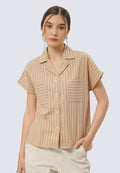 Stripes Short Sleeve Blouse