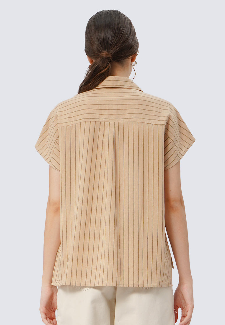 Stripes Short Sleeve Blouse