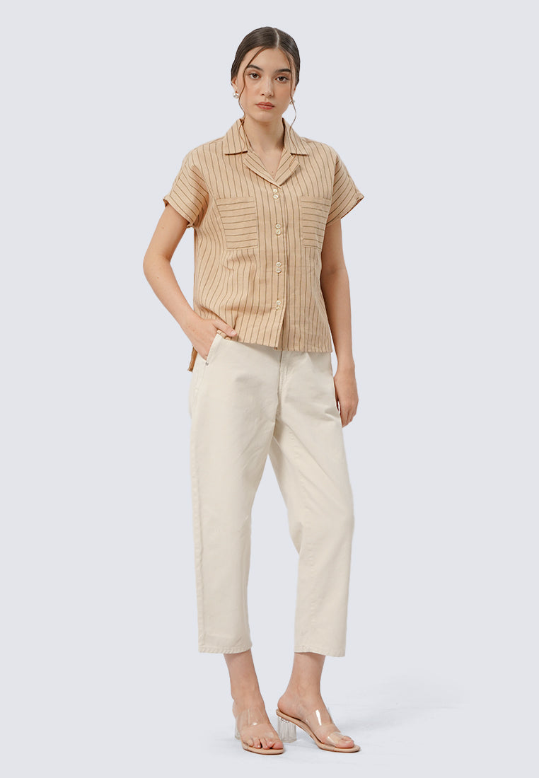 Stripes Short Sleeve Blouse