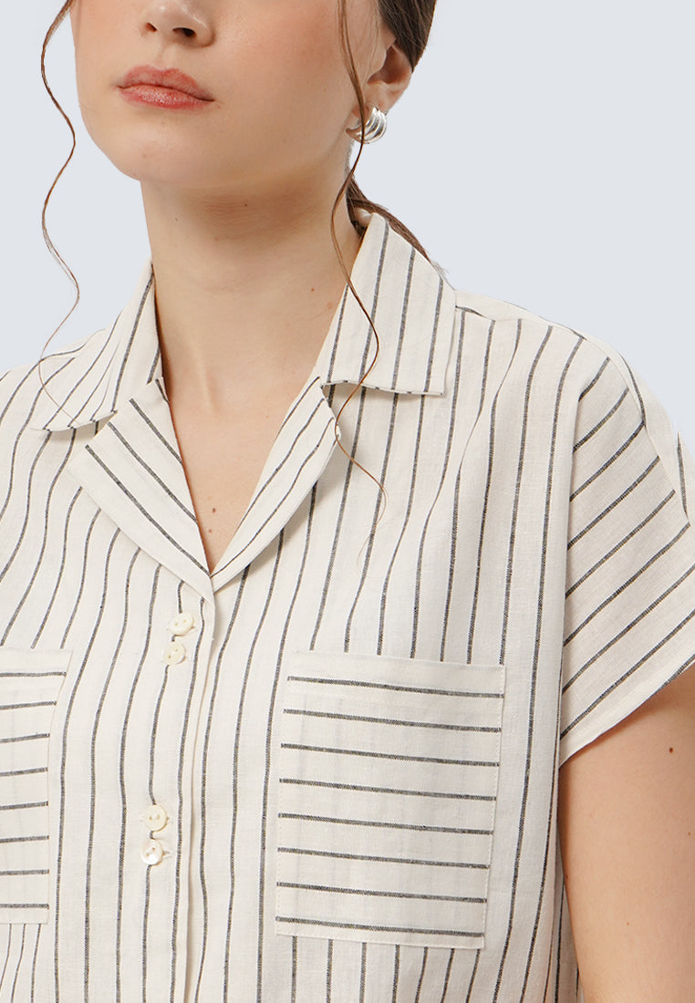 Stripes Short Sleeve Blouse