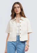 Double Pocket Short Sleeve Blouse