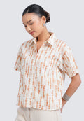 Printed Short Sleeve Blouse