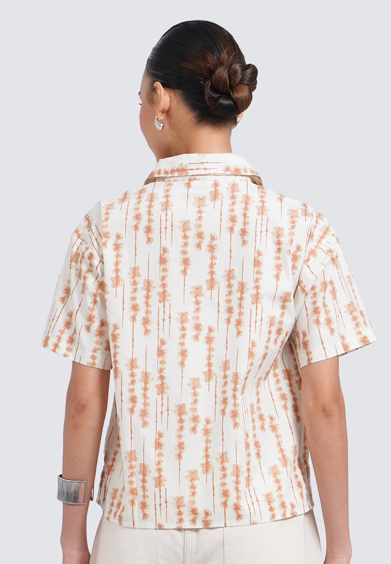 Printed Short Sleeve Blouse