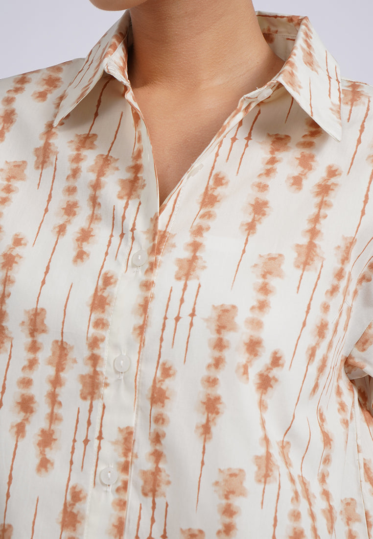 Printed Short Sleeve Blouse