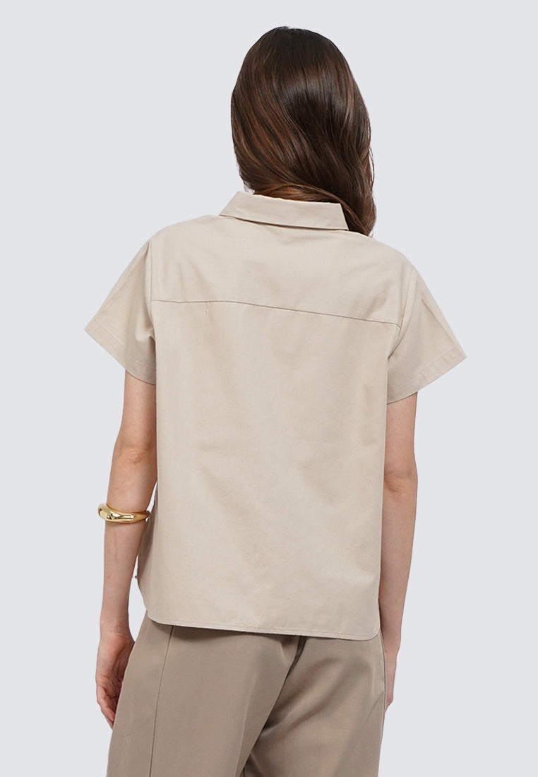 Embroidered Short Sleeve Blouse
