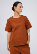 Linen Blend Short Sleeve Blouse