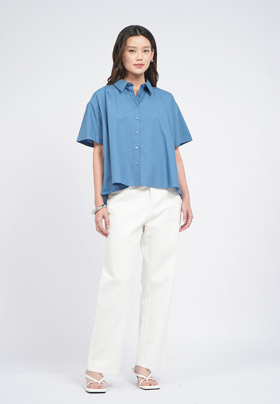 Flowy Short Sleeve Blouse