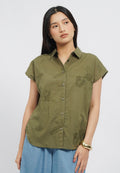 Embroidered Short Sleeve Blouse
