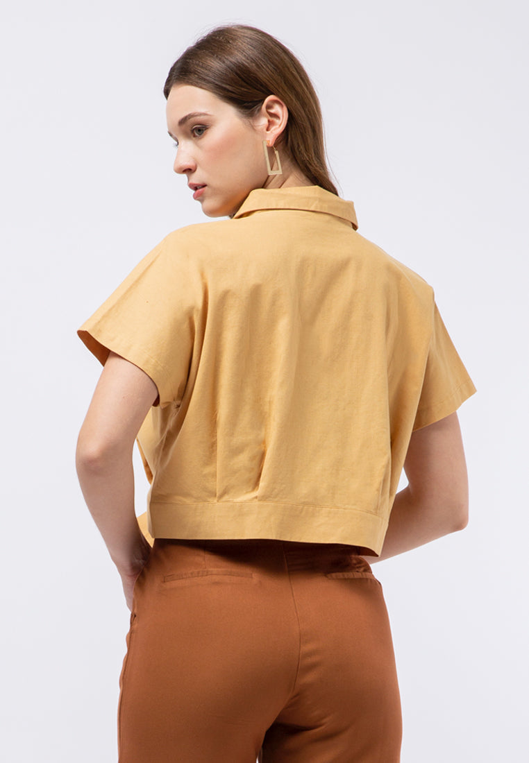 Crop Blouse with Knot Details