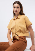 Crop Blouse with Knot Details