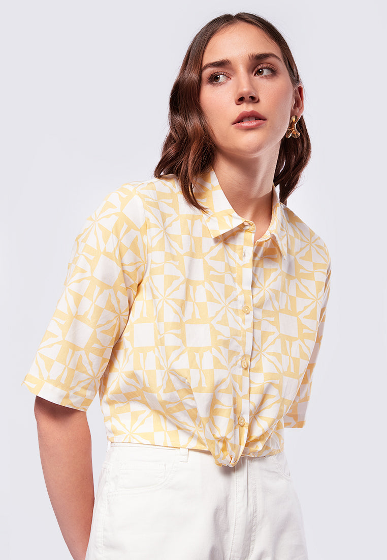 Short Sleeve Blouse with Twist Details