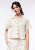 Pyjama Collar Boxy Blouse