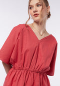 V-Neck Blouse with Elastic Waist