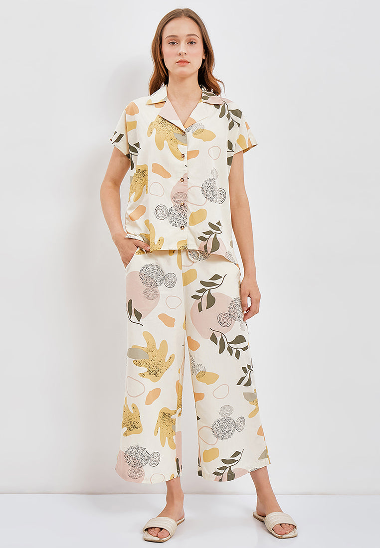 Printed Short Sleeve Lounge Top