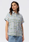 et cetera x .nadjani Rolled Up Short Sleeve Blouse