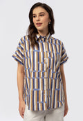 et cetera x .nadjani Rolled Up Short Sleeve Blouse