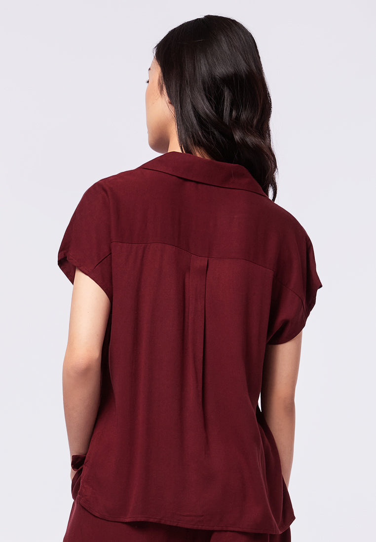 Pajama Collar Loose Lounge Top