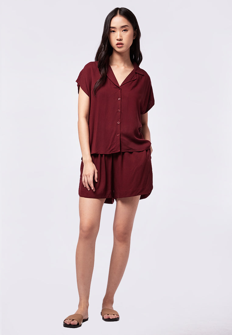 Pajama Collar Loose Lounge Top