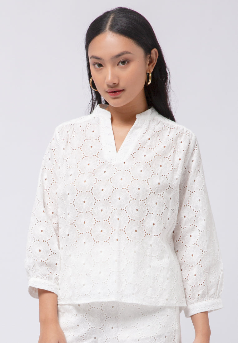 Mandarin Collar Loose Blouse