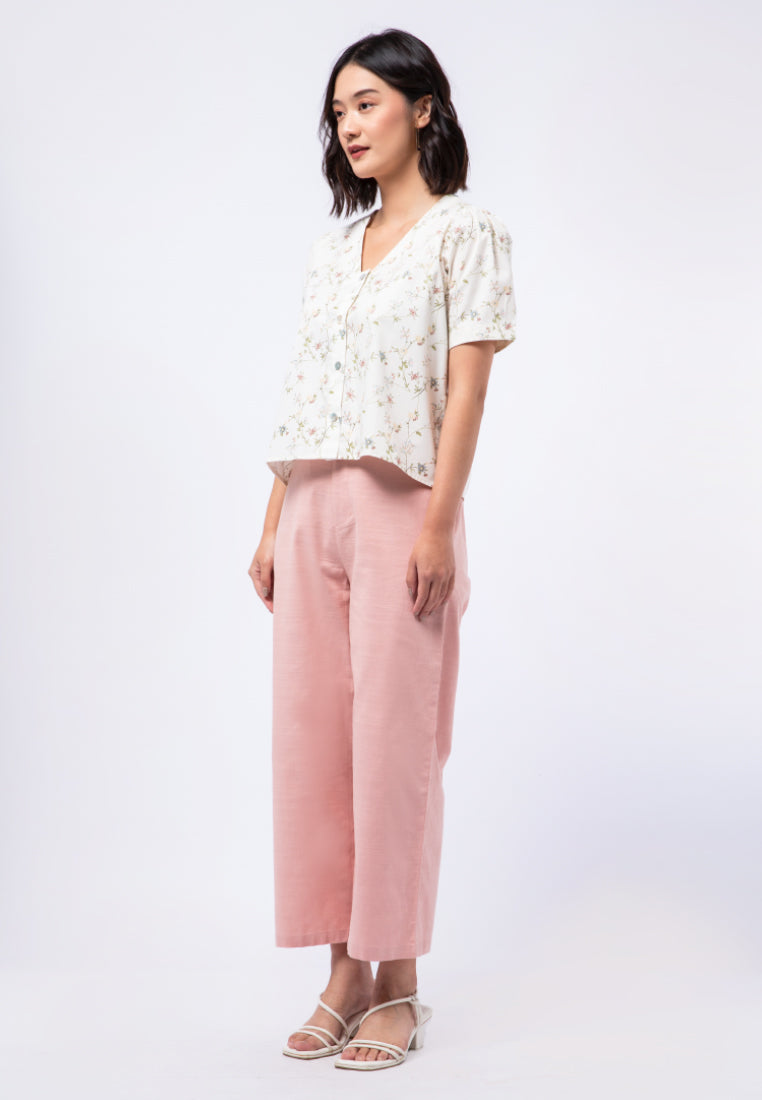 Printed V-neck Blouse