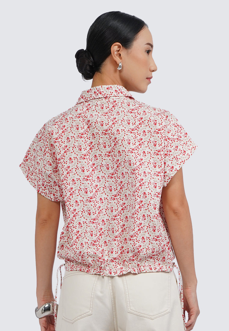 Short Sleeve Printed Blouse