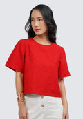 Round Neck Short Sleeve Blouse