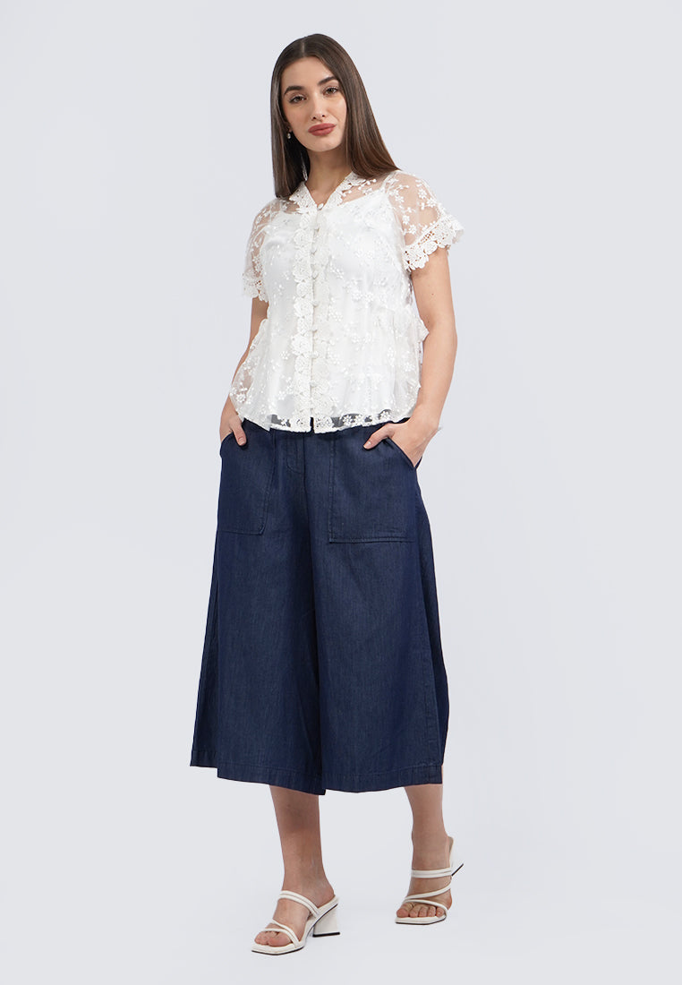 Short Sleeve Lace Blouse